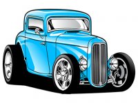 Coloring Puzzle: Hot Rod Art